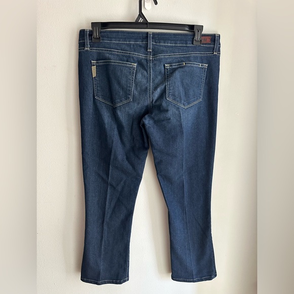 Paige Canyon Baby Boot Jeans Mid Rise Dark Wash Blue Size 32 - Picture 3 of 11
